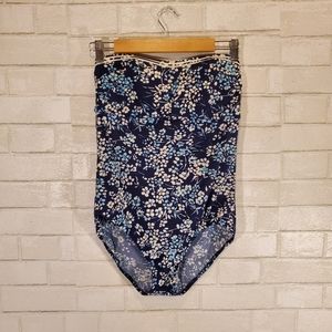 Land's End strapless floral swim-suit